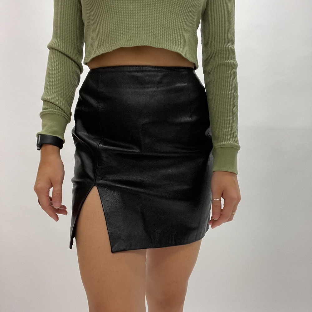Hugo Buscati Leather skirt